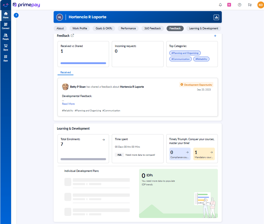 track growth, feedback and performance